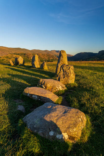 istock An ancient standing stone circle on high ground surrounded by mountains 2148135356