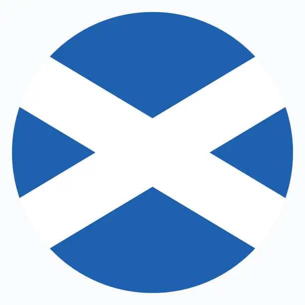 Vector illustration of Scotland flag. Flag icon. Standard color. Circle icon flag. Computer illustration. Digital illustration. Vector illustration.