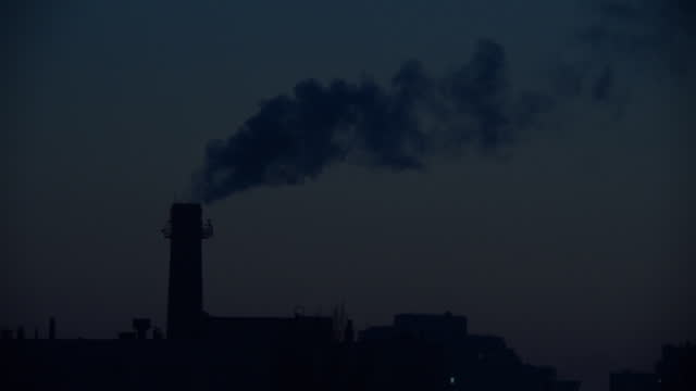 smoking factory chimney. industrial pollution