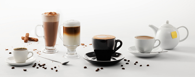 A selection of hot drinks