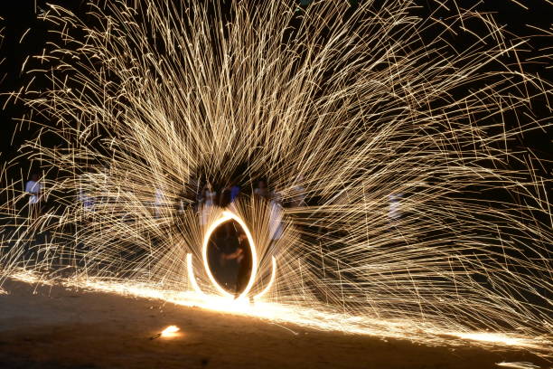istock A firework in display with long exposure on the beach of Krabi. 2148138367