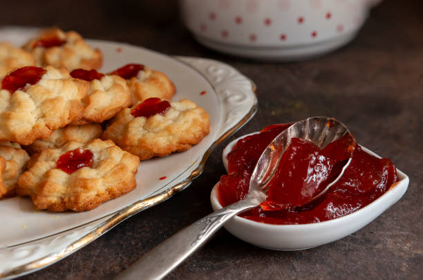istock Homemade crumbly shortbread with jam 2148139279