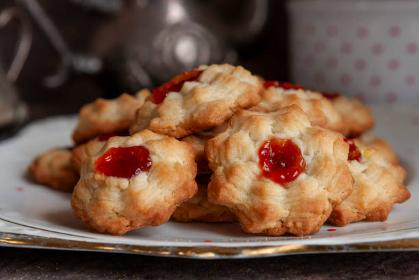 istock Homemade crumbly shortbread with jam 2148139283