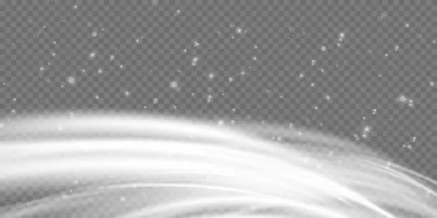 Vector illustration of Cold winter wind texture. Holiday vector blizzard. Christmas effect of a cold blizzard. Vector PNG