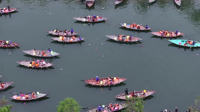 Lantern boats on Thu Bon river