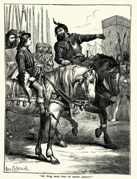 istock Medieval History, Peasants' Revolt, King Richard II going to meet the rebels, Vintage illustration 2148146752