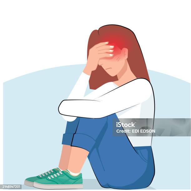 Debilitating Vector Chronic Migraine A Debilitating Neurological Disorder Stock ...