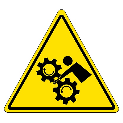 Gear Uid For Sign Rotating Gear Hazard Sign Warning Yellow Triangle Sign With Symbol ...