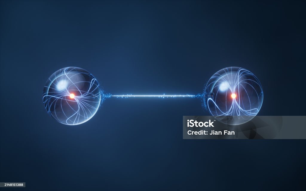 Quantum Rendering Physics Quantum And Quantum Entanglement 3d Rendering Stock Photo ...