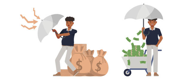 istock Set of office man wear blue shirt character vector design. Presentation in various action. People working in office planning, thinking and economic analysis. Businessman on isolated white background illustration. 2148155684