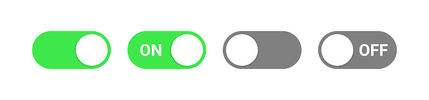 Toggle Switch Button Turn On Off Interface Slider Vector Power Push ...
