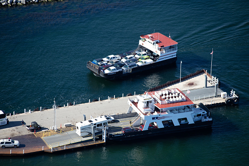 Washington Island year round ferry dock on the door peninsula at North Poirt