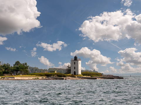 Lighthouse of Bågø, a small island in Little Belt belonging to Assens on Funen, Southern Denmark