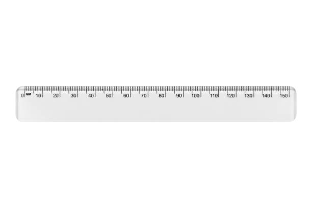 istock Plastic stationery ruler in millimeters isolated from background 2148160233