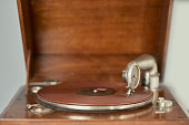 Close-up of needle of a vintage 78 rpm record player