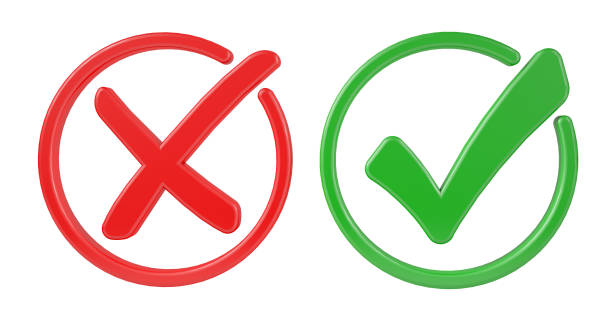Two red and green check marks are shown side by side