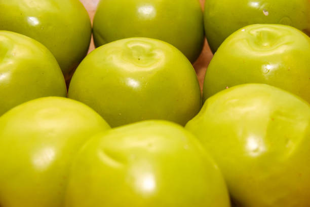 Green apple on a table in Rio de Janeiro, Brazil.