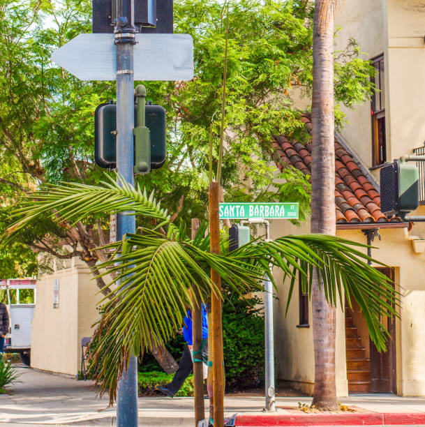 istock Santa Barbara street sign surrounded by vegetation 2148163802