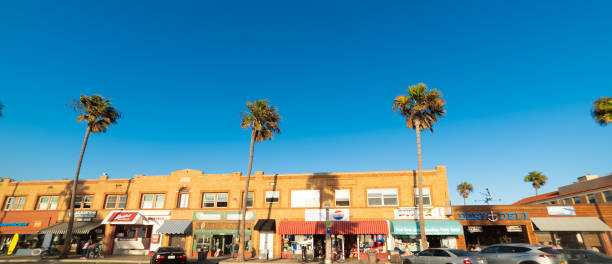istock stores under a blue sky in Newport seafront 2148164266