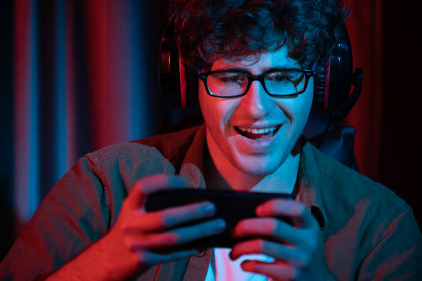 istock Stressful streamer team playing with Esport on phone with harder game. Gusher. 2148165025