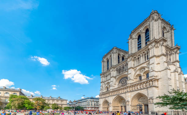 istock World famous Notre Dame cathedral on a sunny day 2148169563