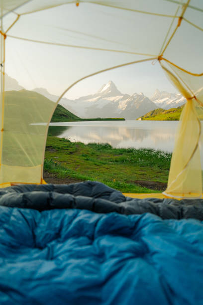 istock Bachalpsee lake visible from inside the tent 2148169790