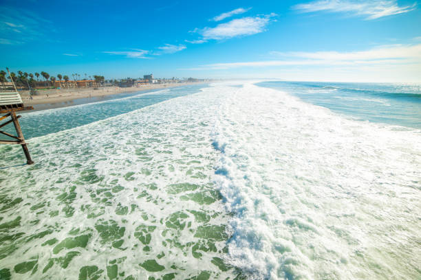 Pacific Beach in San Diego seen from the pier. California, USA