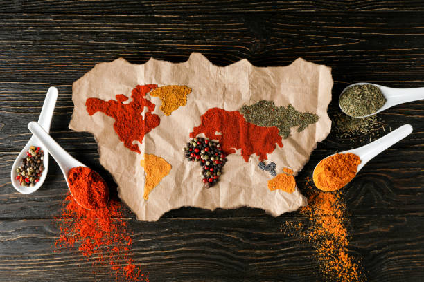 istock Map of world made from different kinds of spices 2148171880