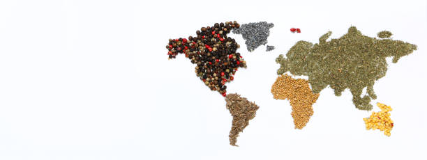 istock Map of world made from different kinds of spices 2148171915