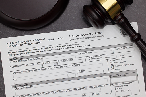 U.S. Department of Labor Notice of Occupational Disease and Claim for Compensation legal document form