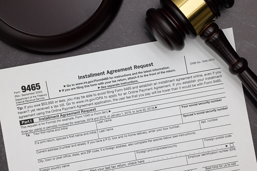 Tax Installment Agreement Request form 9465 legal document