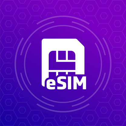 eSIM card vector icon for web