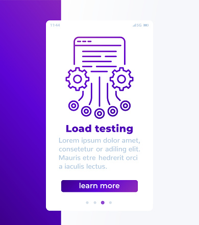 load testing banner design with line icon