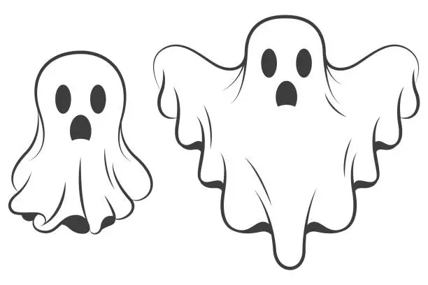Vector illustration of Halloween Ghost vector set