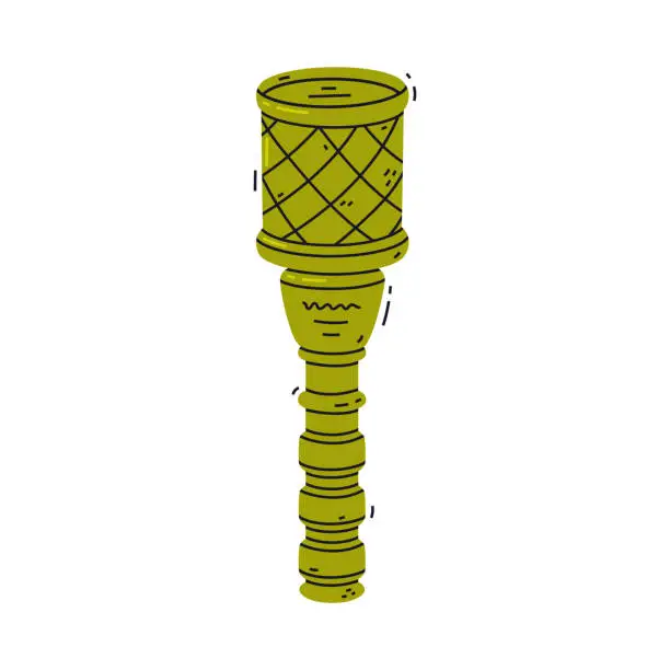 Vector illustration of Green Grenade as Explosive Weapon Thrown by Hand Vector Illustration