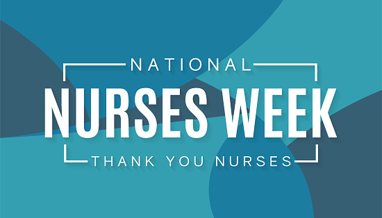National Nurses Week abstract card, Thank You Nurses. Vector illustration