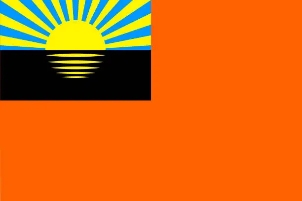 Vector illustration of Flag of Shakhtarsk