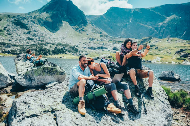 istock Group of friends hiking 2148177535