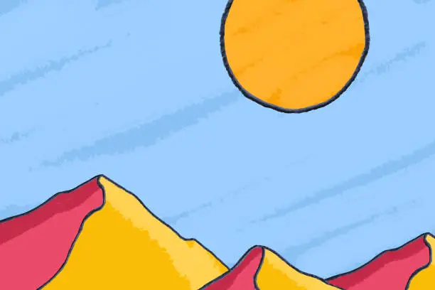 Vector illustration of Somewhere in the mountains the sun shines