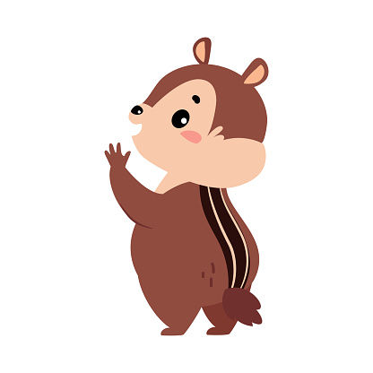 Funny Chipmunk Character with Cute Snout Standing Vector Illustration. Small Rodent and Gnawer Woodland Animal