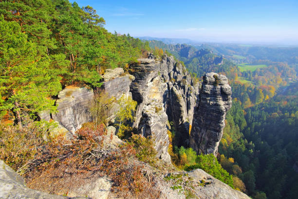 istock called Raaber Kessel in the Elbe sandstone mountains 2148183213