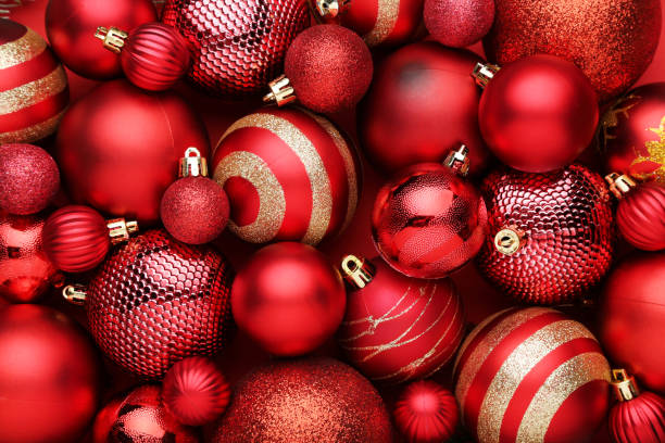 istock Background of red christmas baubles 2148184554