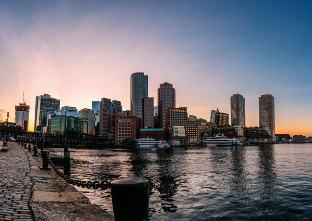 istock Panoramic View of Boston Harbor Skyline 2148202824