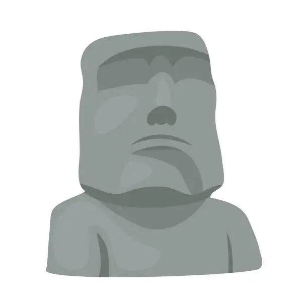 Vector illustration of moai statue from chile