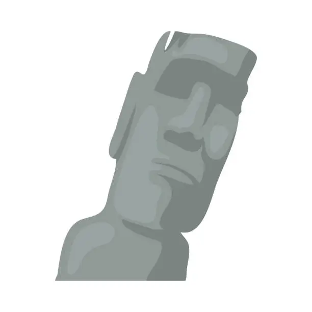 Vector illustration of chilean moai statue design