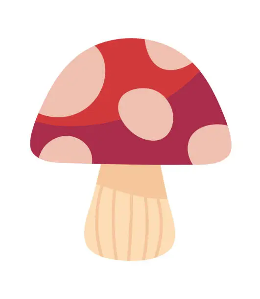 Vector illustration of natural mushroom icon isolated flat