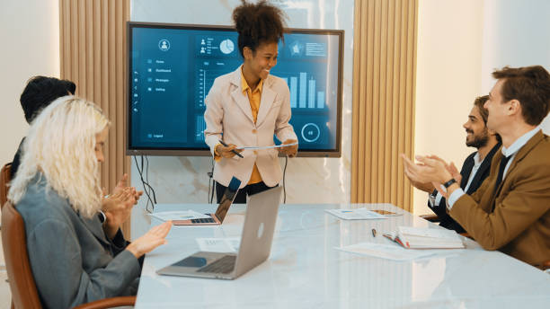 istock Presentation in office or ornament meeting room with analyst team 2148206754