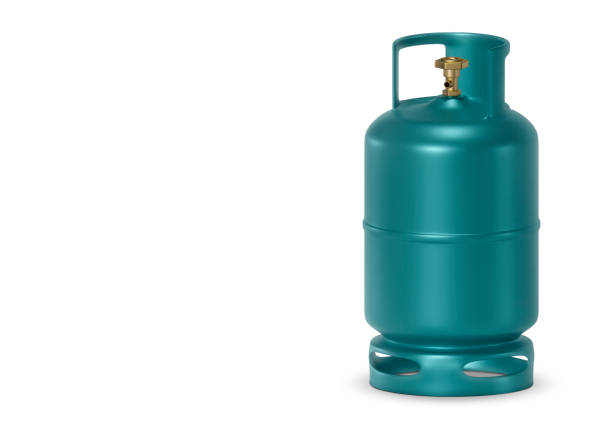 istock Green gas tanks isolated on white background 2148207685