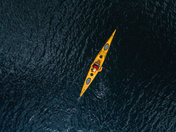 istock Kayaking trip. People & nature. top view, copy space 2148210087