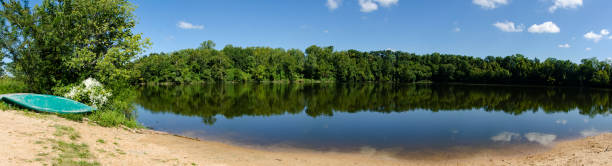 istock Simpson Park Lake Reflection Summer Panorama 2148211716
